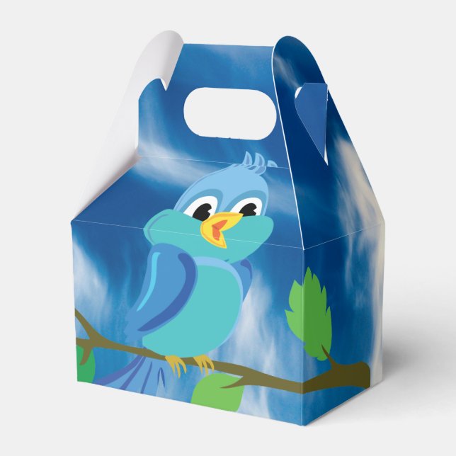 Caixinha De Lembrancinhas Blue Bird Favor Box (Frente)