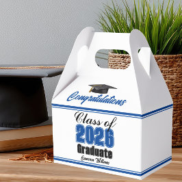 Caixinha De Lembrancinhas Blue Class of 2026 Custom Graduation Party