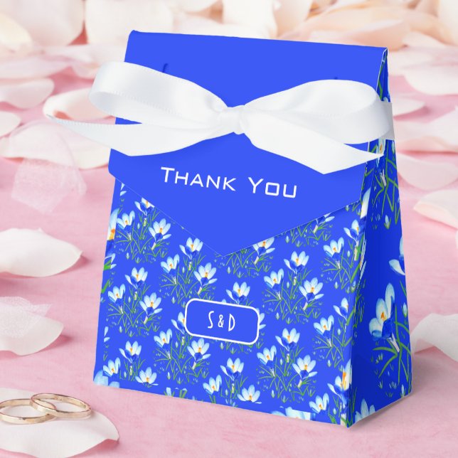 Caixinha De Lembrancinhas Blue Crocuss Blue Favor Box (Casamento)