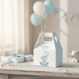 Caixinha De Lembrancinhas Blue Elephant Boy Baby Shower Favor Box