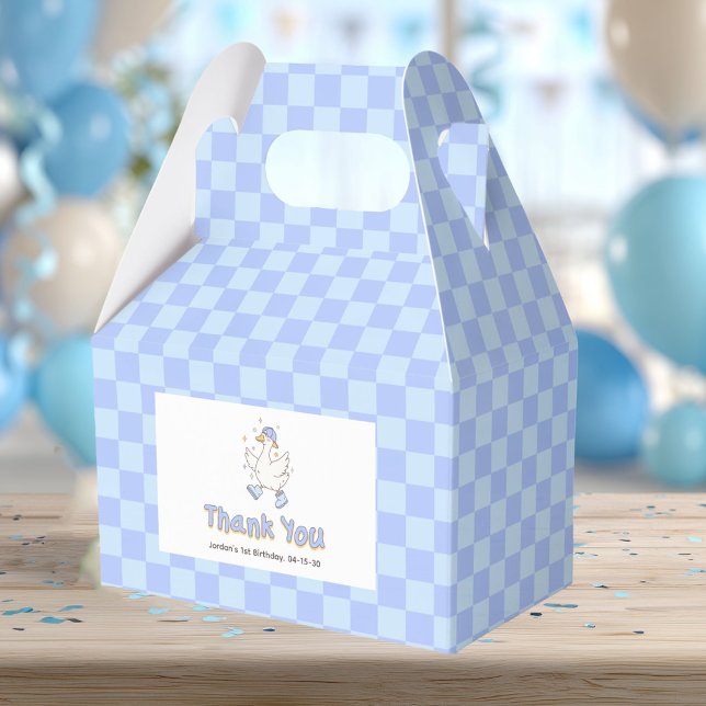 Caixinha De Lembrancinhas Blue One Silly Goose - Boy First Birthday (Blue One Silly Goose. Girl First Birthday Favor boxes.)