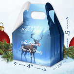 Caixinha De Lembrancinhas Blue Reindeer Happy Holidays Family Party<br><div class="desc">On a crisp and quiet winter night, you unexpectedly stumble upon a reindeer. Standing majestically on the edge of the forest, its nose is glowing. You look into each other's eyes for a brief moment before he magically vanishes into the night sky... . This is the story behind this "Adorable...</div>