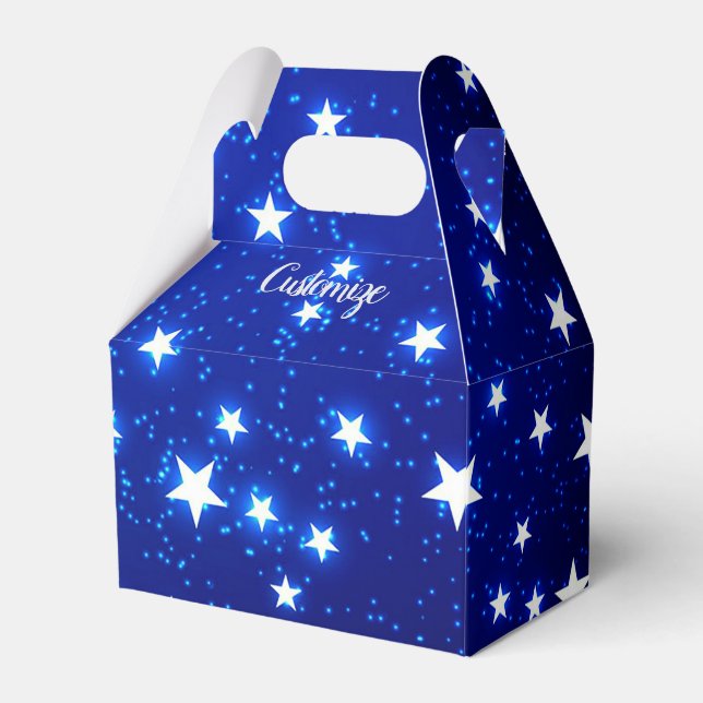 Caixinha De Lembrancinhas Blue Stargazer Gable (Frente)