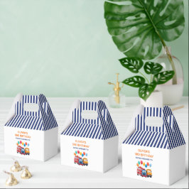 Caixinha De Lembrancinhas Blue Striped Truck Birthday Theme