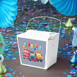 Caixinha De Lembrancinhas Blue Striped Truck Birthday Theme