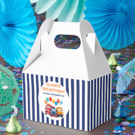 Caixinha De Lembrancinhas Blue Striped Truck Birthday Theme
