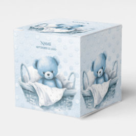 Caixinha De Lembrancinhas Blue Teddy Bear in Basket Favor Box