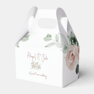 Caixinha De Lembrancinhas Blush Floral Eucalyptus Wedding