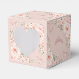 Caixinha De Lembrancinhas Blush Floral Rosa Dourado Butterflies Quince XV Mi