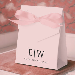 Caixinha De Lembrancinhas Blush Rosa Empoeirado Nome Monograma Feminino Mode