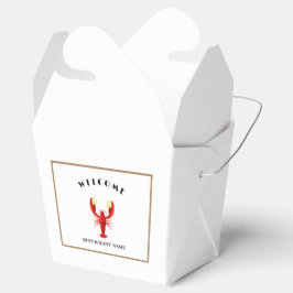 Caixinha De Lembrancinhas Boas-vindas Nome do logotipo do limão de lagosta m