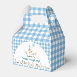 Caixinha De Lembrancinhas Bobo Floral Ganso Azul Aniversário Obrigado