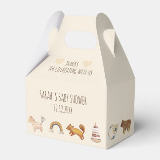 Caixinha De Lembrancinhas Boho Baby Watercolor Toys Beige Favor Box