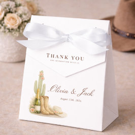 Caixinha De Lembrancinhas Boho Boots & Bubbly Neutral Baby Shower Thank You 