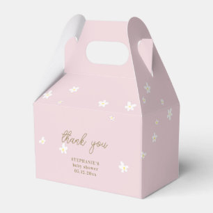 Caixinha De Lembrancinhas Boho Daisies Blush Dourado Cor-de-Rosa Oh Chá Meni