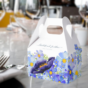 Caixinha De Lembrancinhas Boho Floral Azul Agradecimento de Casamento