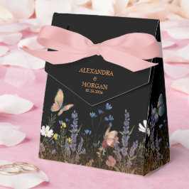 Caixinha De Lembrancinhas Boho Floral Black Butterfly Jardim Casamento