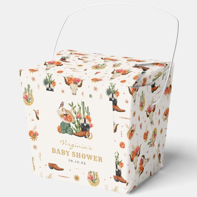 Caixinha De Lembrancinhas Boho Ocidental (Colorful Western Boho Favor Boxes with Cactus by Painted Paperie
)