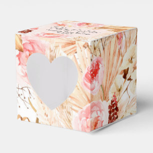 Caixinha De Lembrancinhas Boho Pampas Grass Flor Rosa Rosa Chá Fav