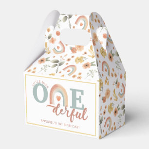 Caixinha De Lembrancinhas Boho Rainbow primeiro aniversario Favor Boxes -