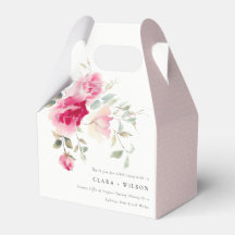 Boho Red Pink Rose Flowers Watercolor Casamento