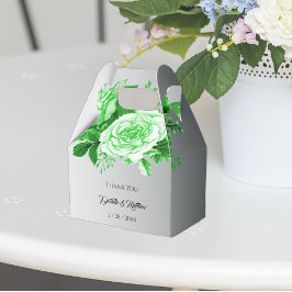Caixinha De Lembrancinhas Boho Silver e Rosas Verdes Casados
