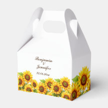 Boho Sunflower Favor Boxes for wedingparty favors