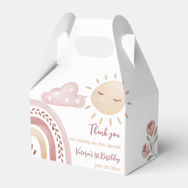 Caixinha De Lembrancinhas Boho Sunshine Festa de aniversário (Frente)