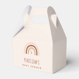 Caixinha De Lembrancinhas Boho Terracotta Rainbow Stars & Moon Chá de fralda