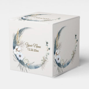 Caixinha De Lembrancinhas Boho White Orchid Flores Blue Moon Elegant