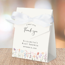 Caixinha De Lembrancinhas Boho Wildflower Watercolor Chá de fraldas Obrigado