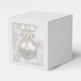 Caixinha De Lembrancinhas Bola de Natal Elegante em Luzes de Bokeh