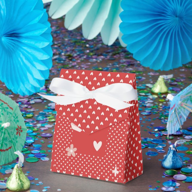 Caixinha De Lembrancinhas Bold Red Heart Love Design - Perfeito para Gi Pers (Festa)