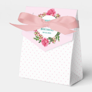 Caixinha De Lembrancinhas Bolinhas de Petunia Branca Rosa Rosa Rosa-Rosa de 