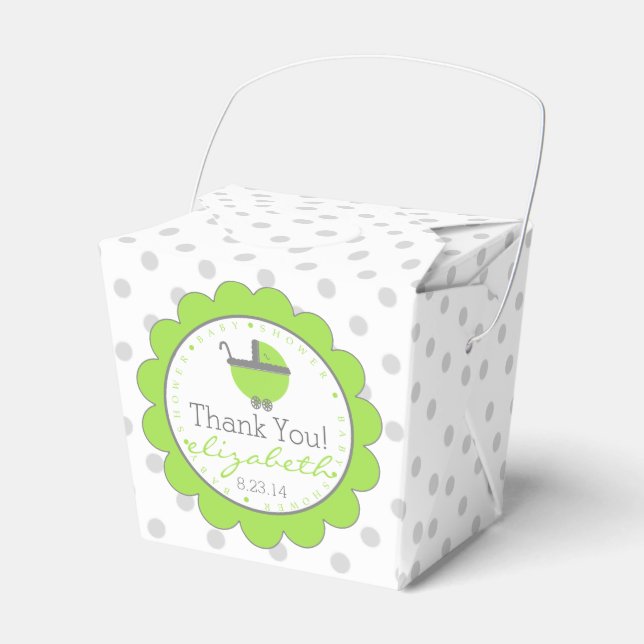 Caixinha De Lembrancinhas BOLINHAS e CINZA CHÁ DE FRALDAS (Frente)