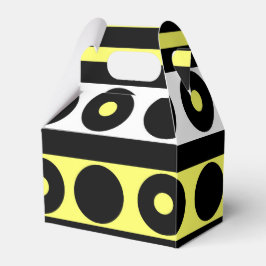 Caixinha De Lembrancinhas Bolinhas e faixas brancas, amarelas e pretas