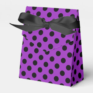 Caixinha De Lembrancinhas Bolinhas pretas no roxo