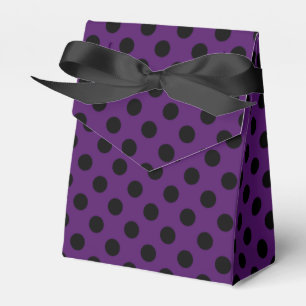 Caixinha De Lembrancinhas Bolinhas pretas no roxo da ameixa