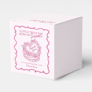 Caixinha De Lembrancinhas Bolo Coquette Coração Retro Laço Rosa Chá de Noiva