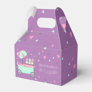 Caixinha De Lembrancinhas Bolo de Aniversário Roxo Confete de Barraquinha de