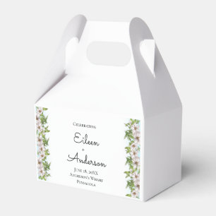 Caixinha De Lembrancinhas Bolo de Casamento Pastel Floral de Aquarela Elegan