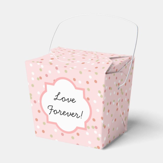 Caixinha De Lembrancinhas Bolo de Confetti ・ Glacé de Buttercreme cor-de-ros (Frente)