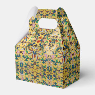 Caixinha De Lembrancinhas Bolo de Padrão Botânico Floral Amarelo Retro Vinta