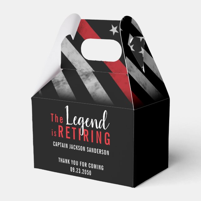 Caixinha De Lembrancinhas Bombeiro Aposentado Sinalizador da Linha Vermelha (Frente)