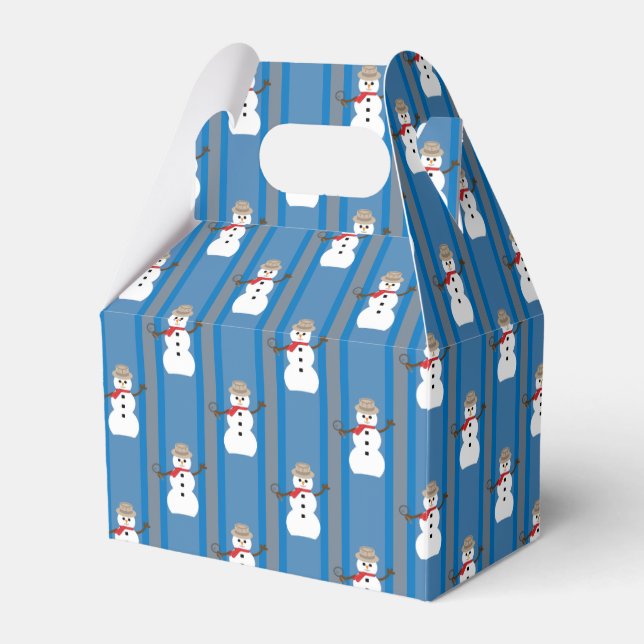 Caixinha De Lembrancinhas Boneco de Neve Divertido e Elegante Detetive (Frente)