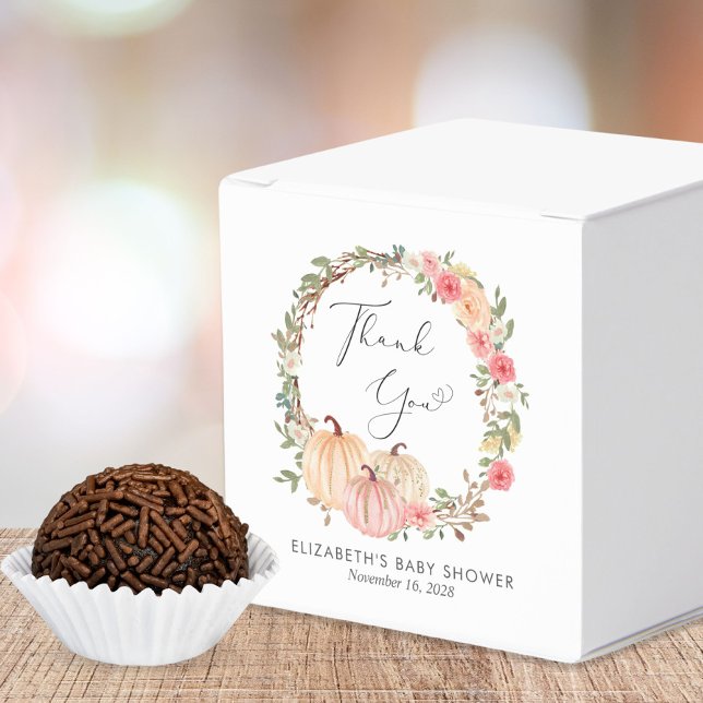 Caixinha De Lembrancinhas Bonita Abóbora Floral Chá De Bebê Obrigado (Criador carregado)