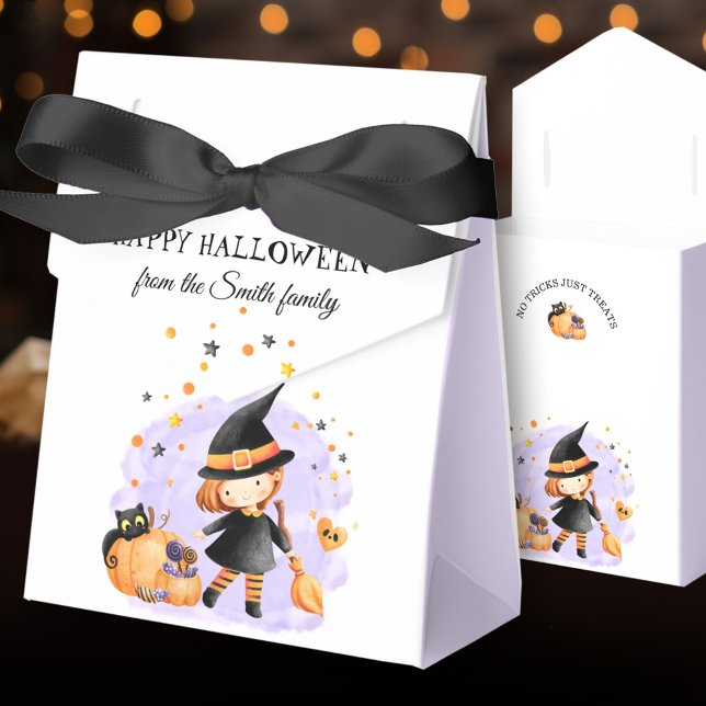 Caixinha De Lembrancinhas Bonita Bruxinha Bonita... (Cute Little Witch Halloween Favor Box Purple)