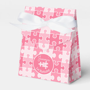 Caixinha De Lembrancinhas Bonita Sombra de Pedaços de Quebra-cabeça rosa