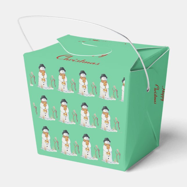 Caixinha De Lembrancinhas bonitinho bonitão sorrindo cena de neve para o nat (Verso)