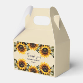 Caixinha De Lembrancinhas Bonito casamento elegante de girassol amarelo